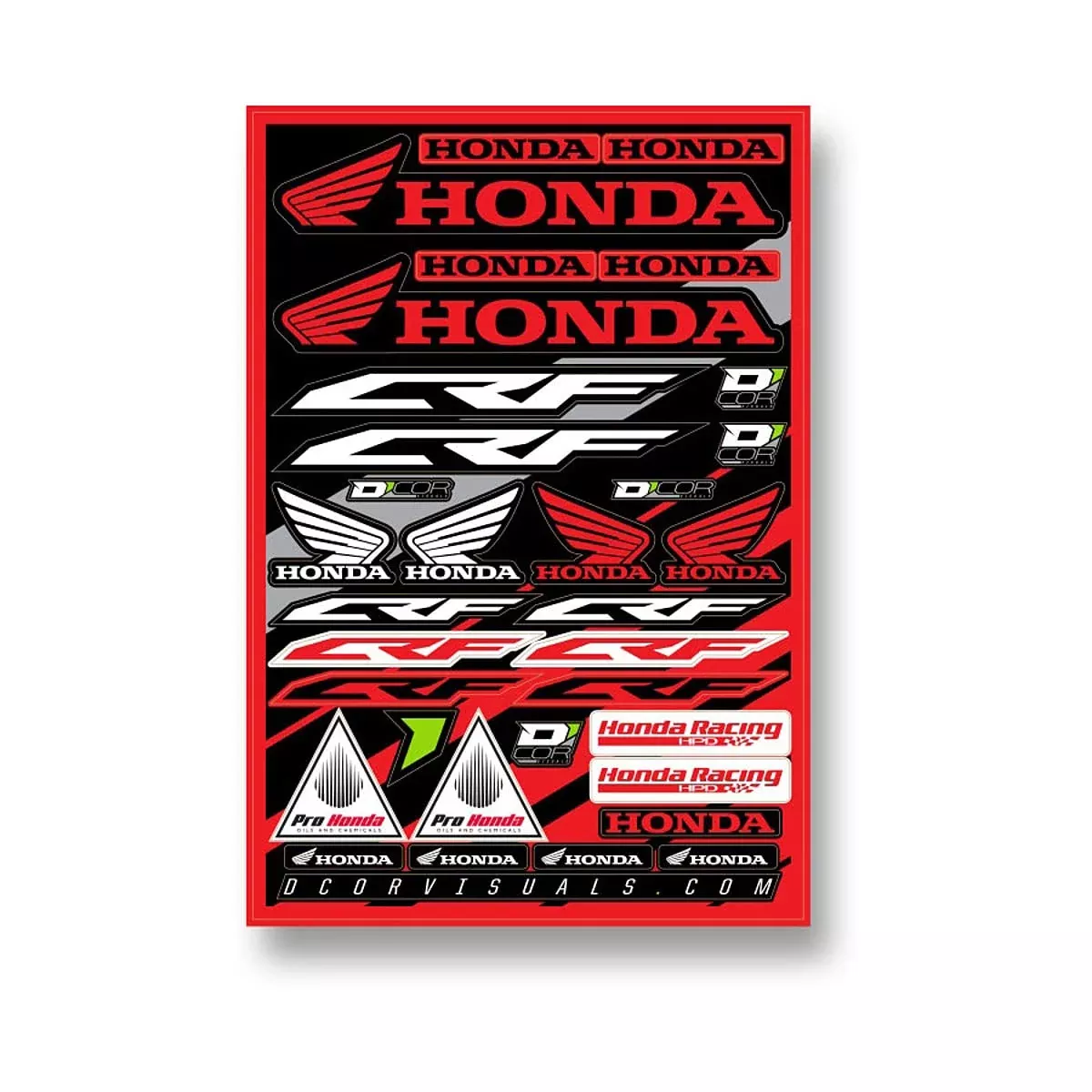 D’Cor Visuals 40-10-100 Decal Sheet (Honda Crf 12’X18′), 1 Pack