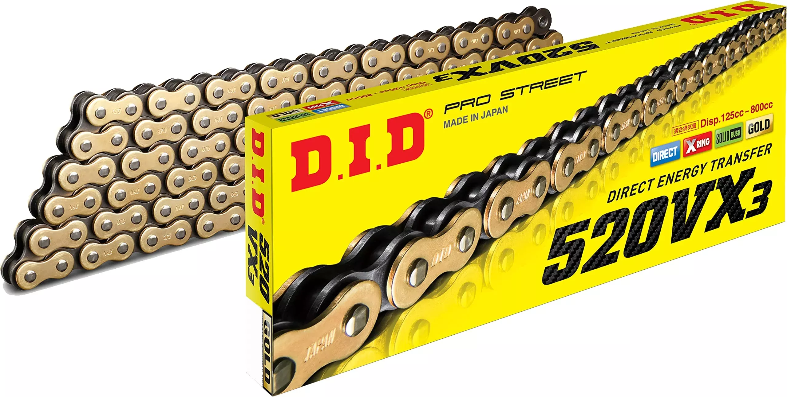 Did Chain 520Vx3G108Fb 520 Vx3 Pro-Street X-Ring V Series Chain – 108 Links – Gold-Black