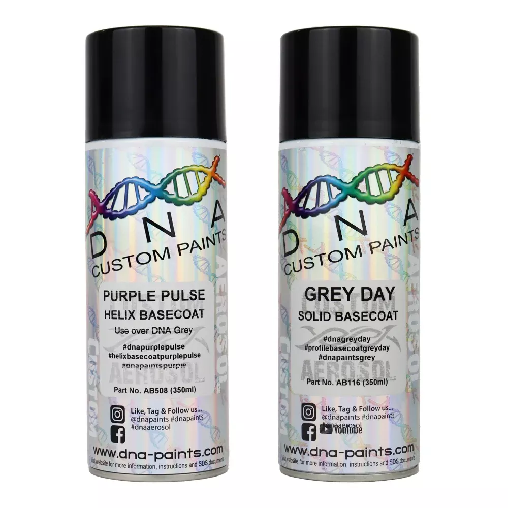 DNA PAINTS Helix Basecoat Spray Paint 350ml Aerosol Purple Pulse with Undercoat