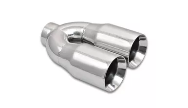 Dual 3.5in Round Stain less Tips 2.5in Inlet