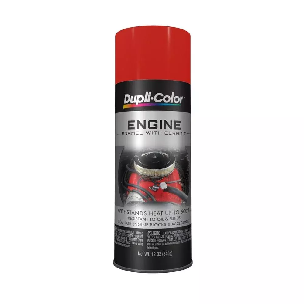 Dupli-Color De1632 Engine Enamel Spray Paint With Ceramic - Chrysler Industrial Red - 12 Oz Aerosol Can