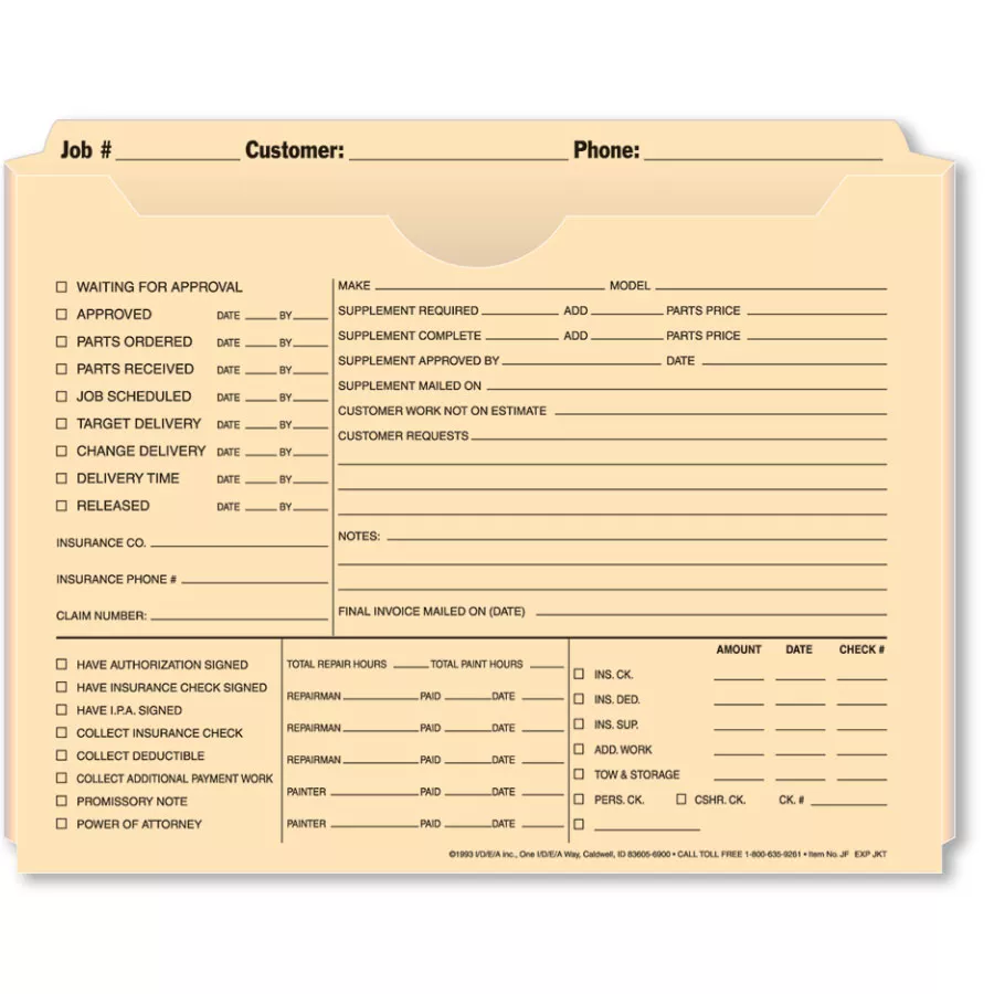 Expandable Repair Order Jackets (Pkg of 100)