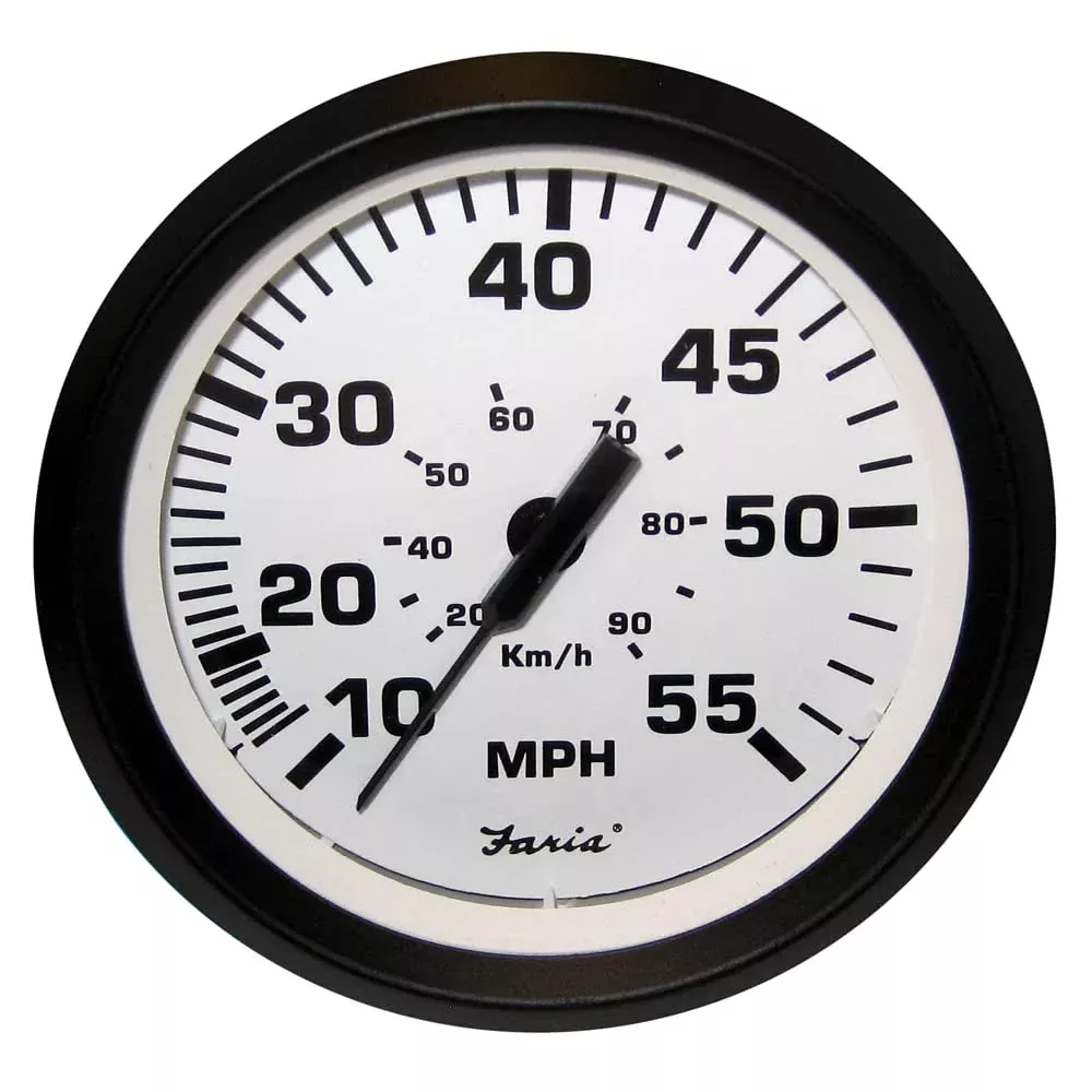 Faria 32909 Euro Speedometer Gauge 4” – White, 55 Mph , Beige