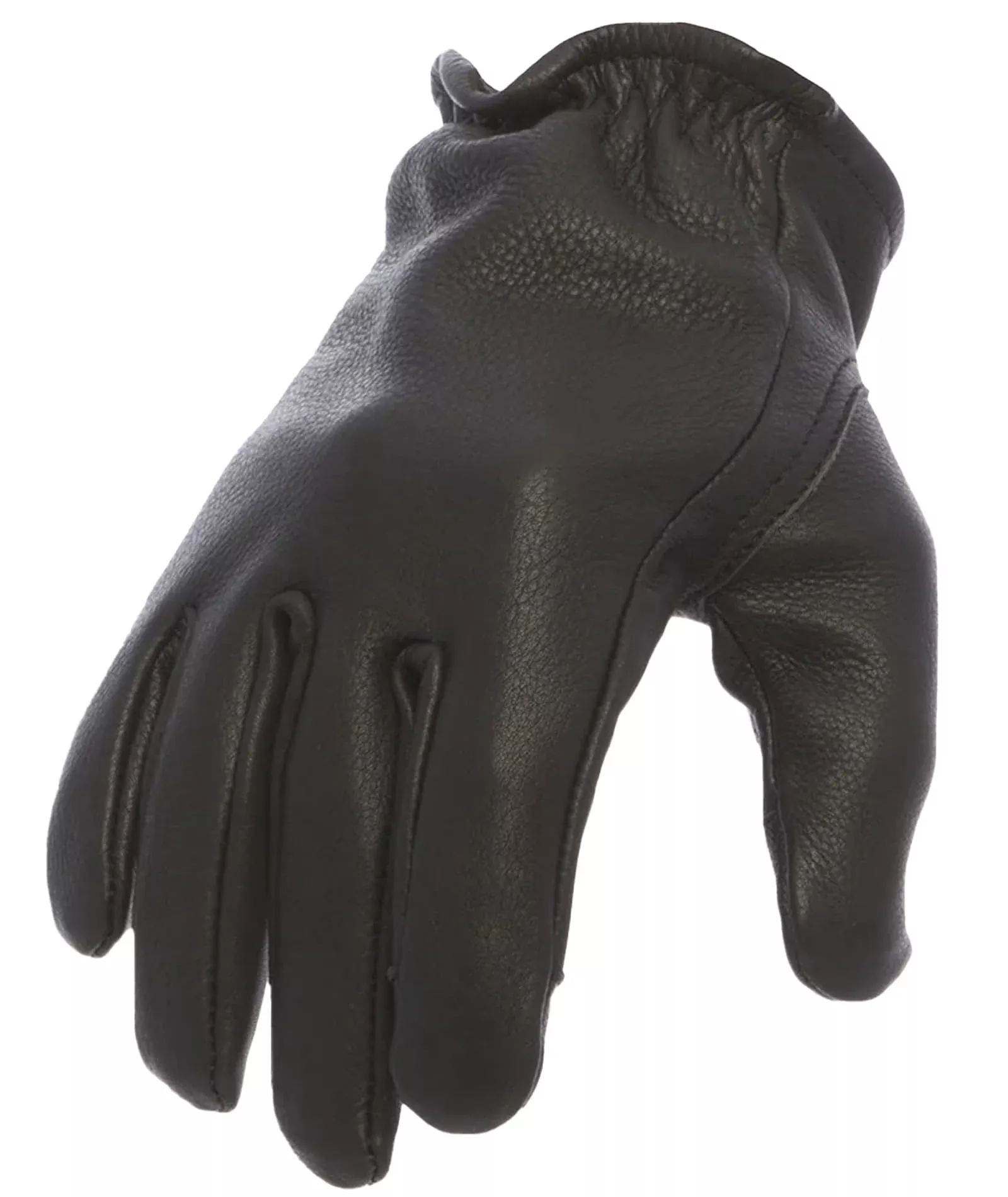 First Mfg Co – Roper – Men’S Motorcycle Biker Riding Black Leather Gloves – 3X Large – Touch Screen Support