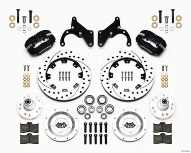 Front Disc Brake Kit Blk 65-68 Impala Drum 12.19