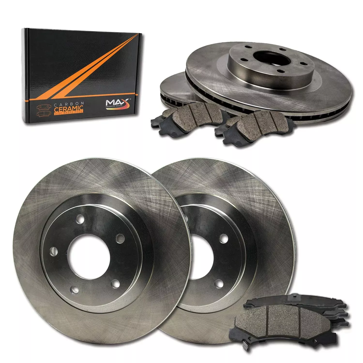 [Front + Rear] Max Brakes Premium Oe Rotors With Carbon Ceramic Pads Kt148343-3