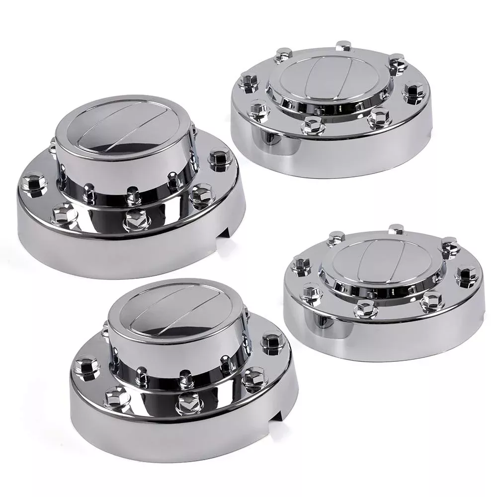 G-PLUS 4PCS Dually Alcoa Alloy Wheel Center Caps for Dodge Ram 3500 2011-2016, Chrome, Front & Rear, Durable Design
