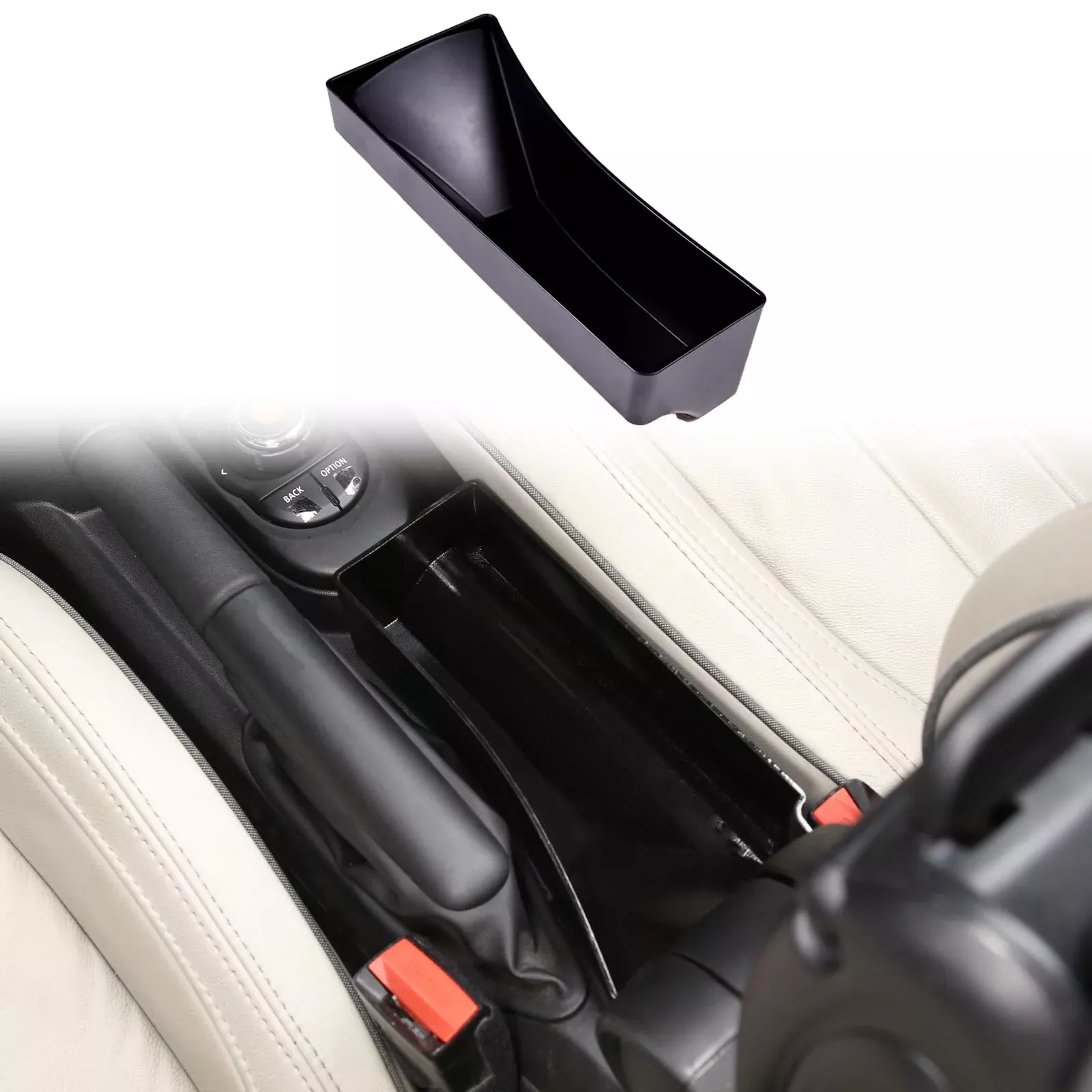 Happyhorse Car Central Control Storage Box Compatible With Bmw Mini Cooper Cooper S Jcw F55 F56 F57 2014-2022 Car Central Control Gear Rear Storage Box Tray Accessories