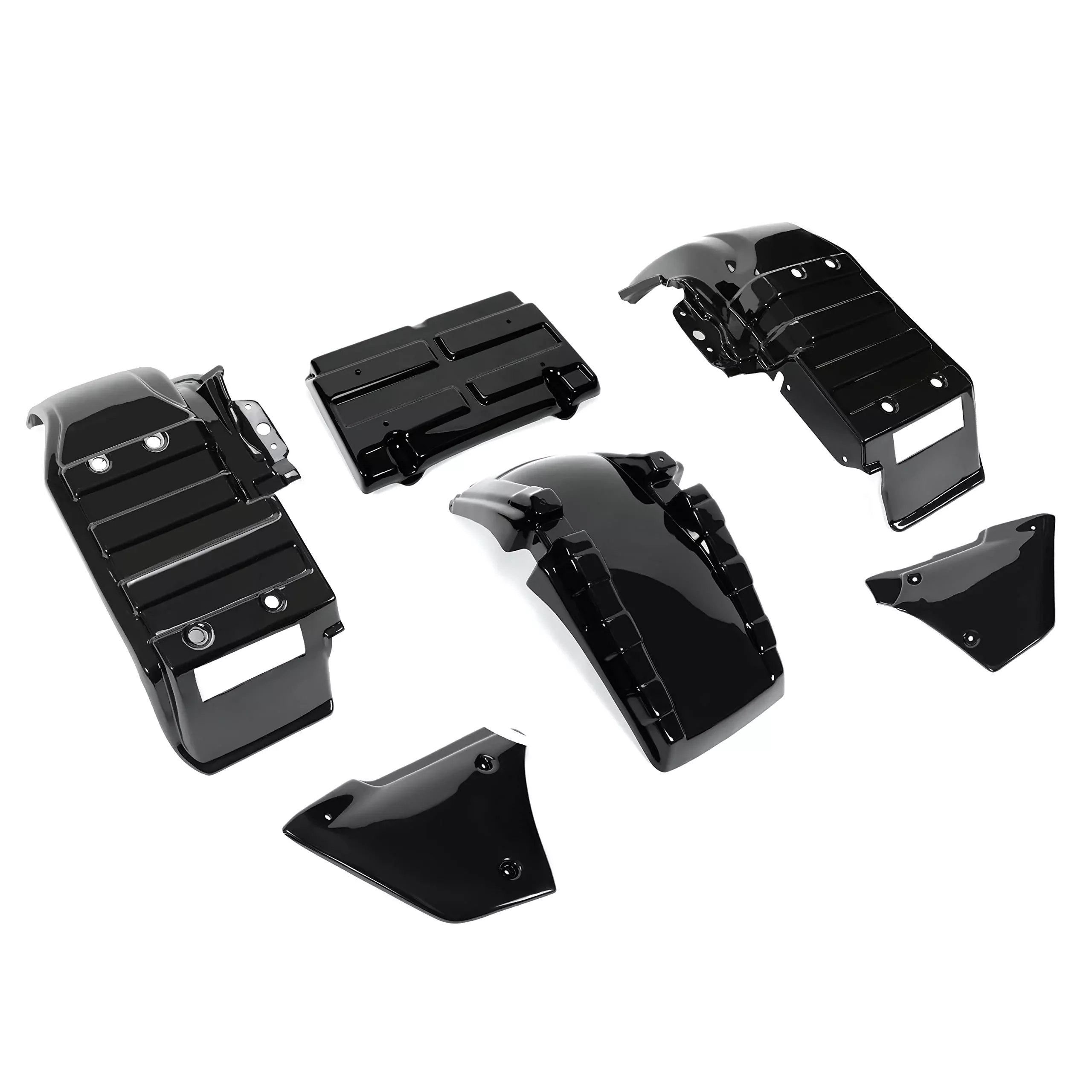 HECASA 6 Pcs Plastic Fender Set for 1985-1987 Honda ATC250ES, Black, ABS Material, Model MO-1355