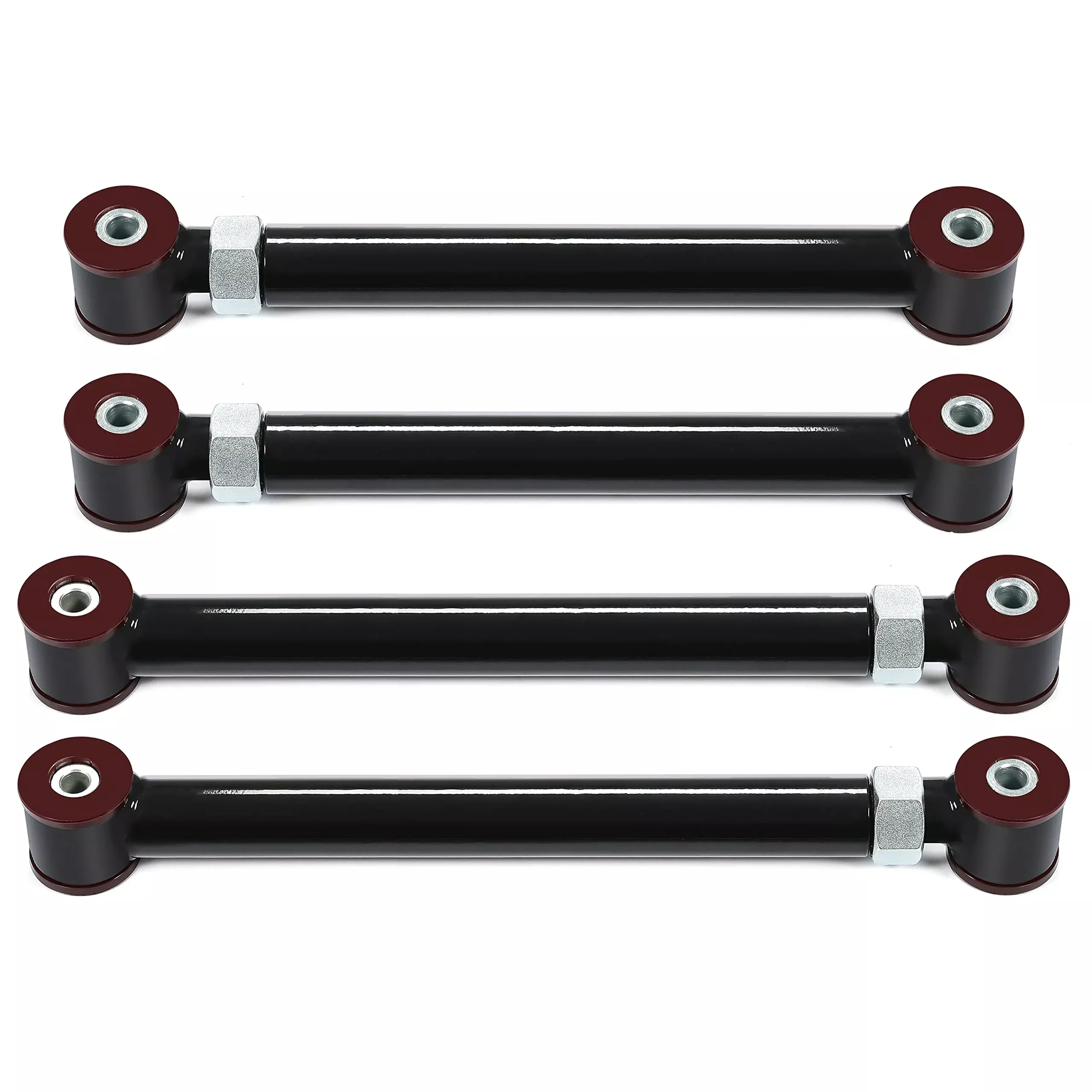 Hecasa Adjustable 0-6′ Front Control Arms Compatible With 1994-2009 Dodge Ram 1500 2500 3500 4X4 Upper & Lower Suspension Control Arm Kit (Black)