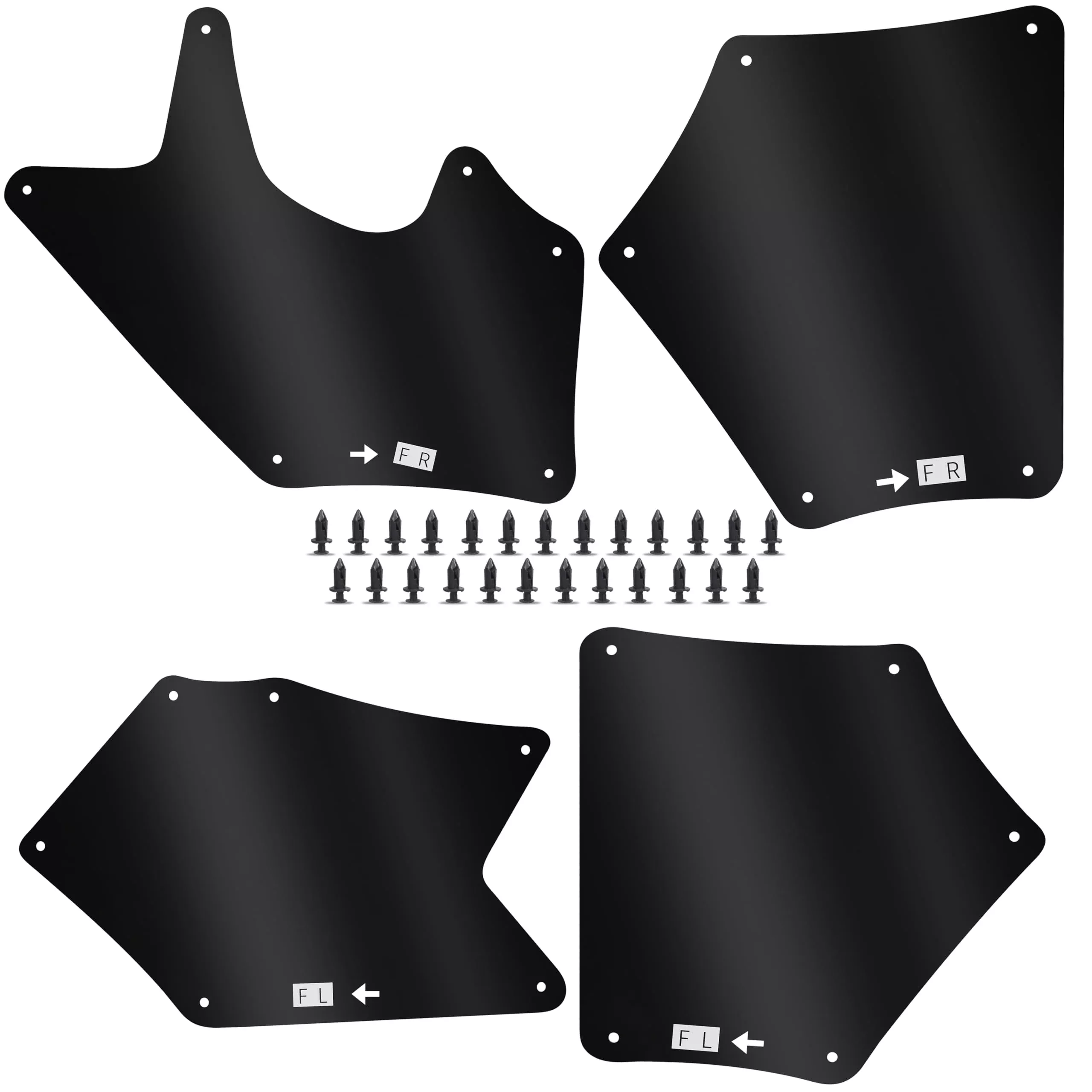 Hecasa Front Splash Guards Fender Liner Shields W/Clips Compatible With 2007-2022 Toyota Tundra Sequoia Replace For 53737-0C030 53736-0C030 53739-0C020 Apron Seal Mud Flaps Mudflaps Mudguards 4Pcs