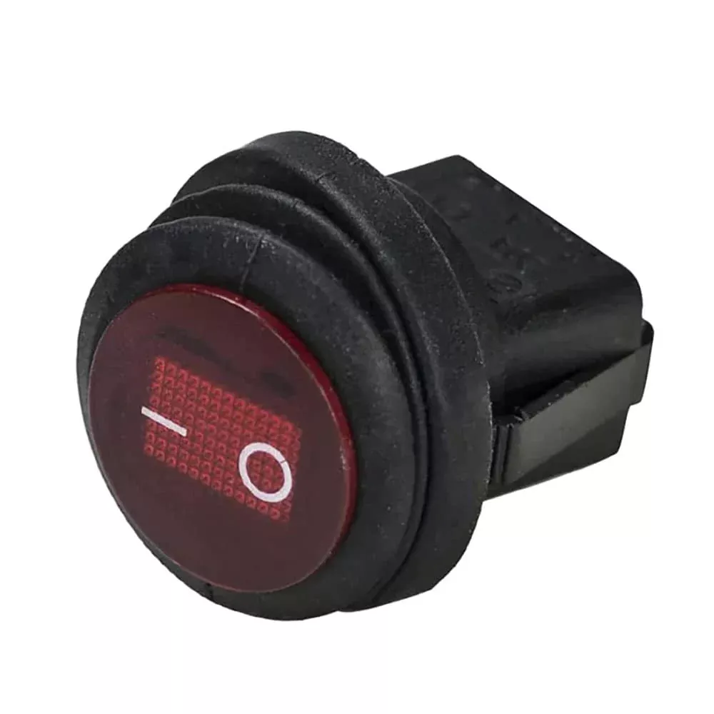 Heise - Illuminated Red Round Rocker Switch - 5 Pack (He-Rrs)