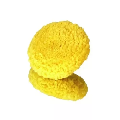 High Teck 3 Inch Dia Yellow Wool Compound Buffing Pads, 2 pk