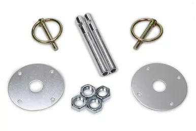 Hood Pin Kit3/8in Alum Silver 2-pack