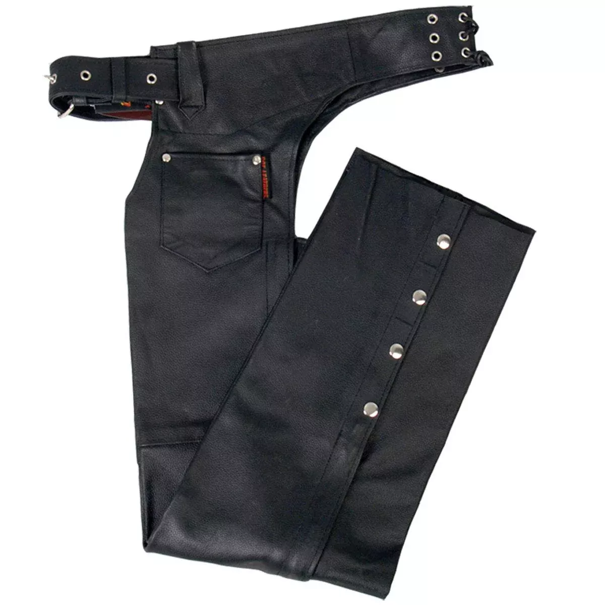 Hot Leathers Leather Chaps, Fully Lined, 4X-Large, Black, Model CHM1001 BLACK