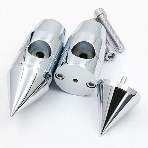 HTTMT MT030-005-1- 1 inch Spike Handlebar Risers Compatible with Harley Cruisers Choppers Metrics Victory CHROMED