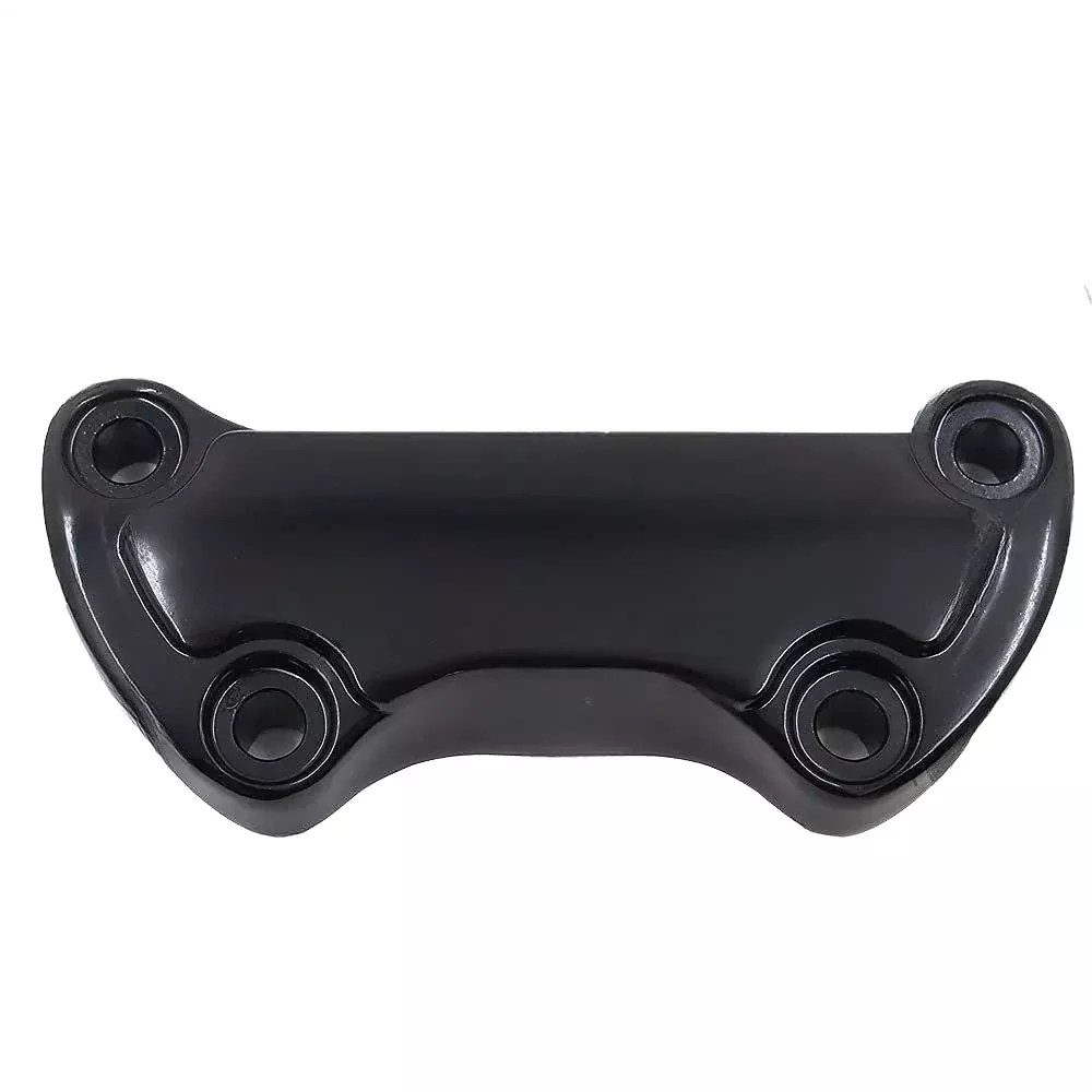 Httmt Mt446-002- Black Scalloped Handlebar Riser Clamp Compatible With Harley Sportster 883 Dyna Super Glide