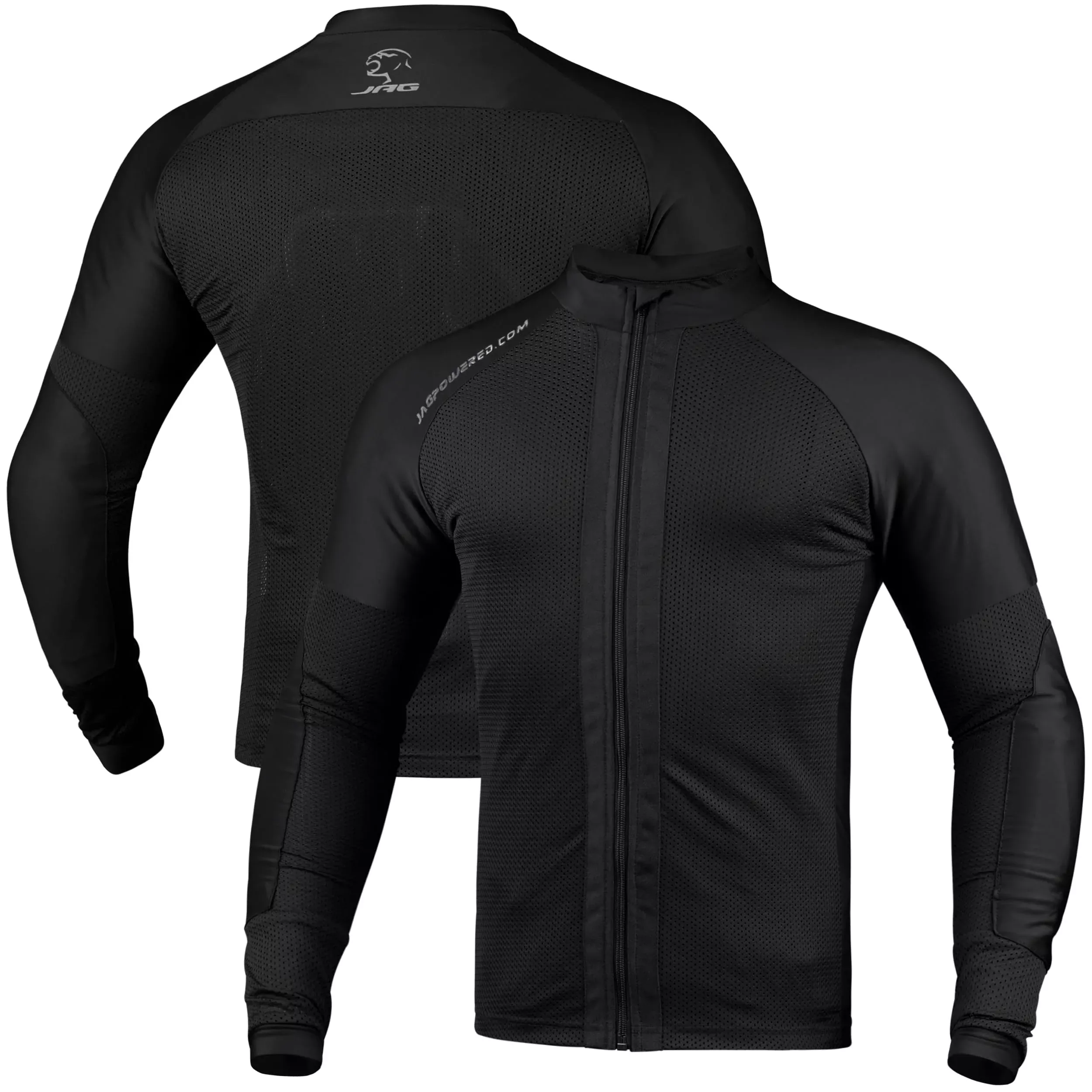 J.A.G. Men’s Mesh Motorcycle Shirt – CE Level 2 Padded, X-Large, Black