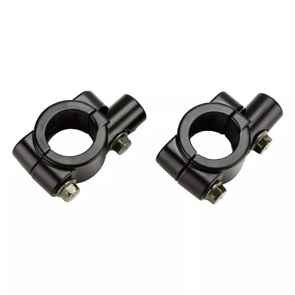 Kemimoto 10Mm 7/8′ Universal Motorcycle Black Aluminum Handlebar Mirror Mount Clamps, 2 Pack