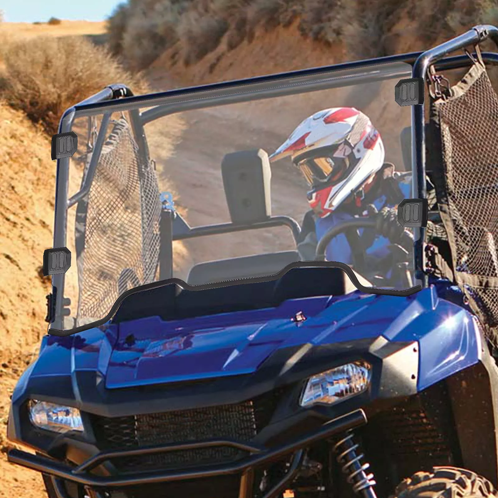 KEMIMOTO Full Front Windshield for Pioneer 700/700-4, UV Resistant Polycarbonate, Clear, 95% Light Transmittance, Scratch Resistant