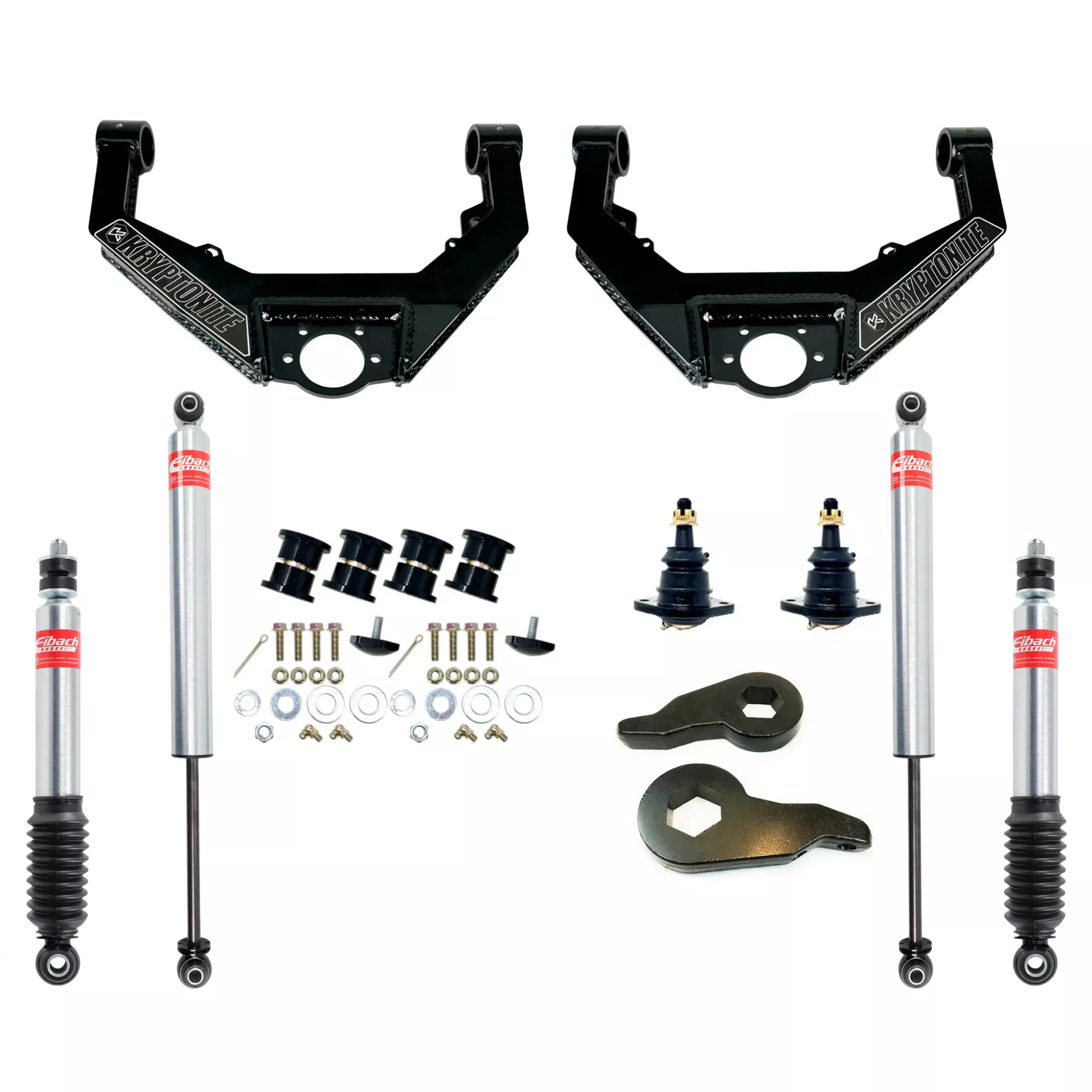 Kryptonite Stage 3 Leveling Kit with Eibach Shocks for 2001–2010 Chevy/GMC HD Trucks & 2002–2009 Hummer H2