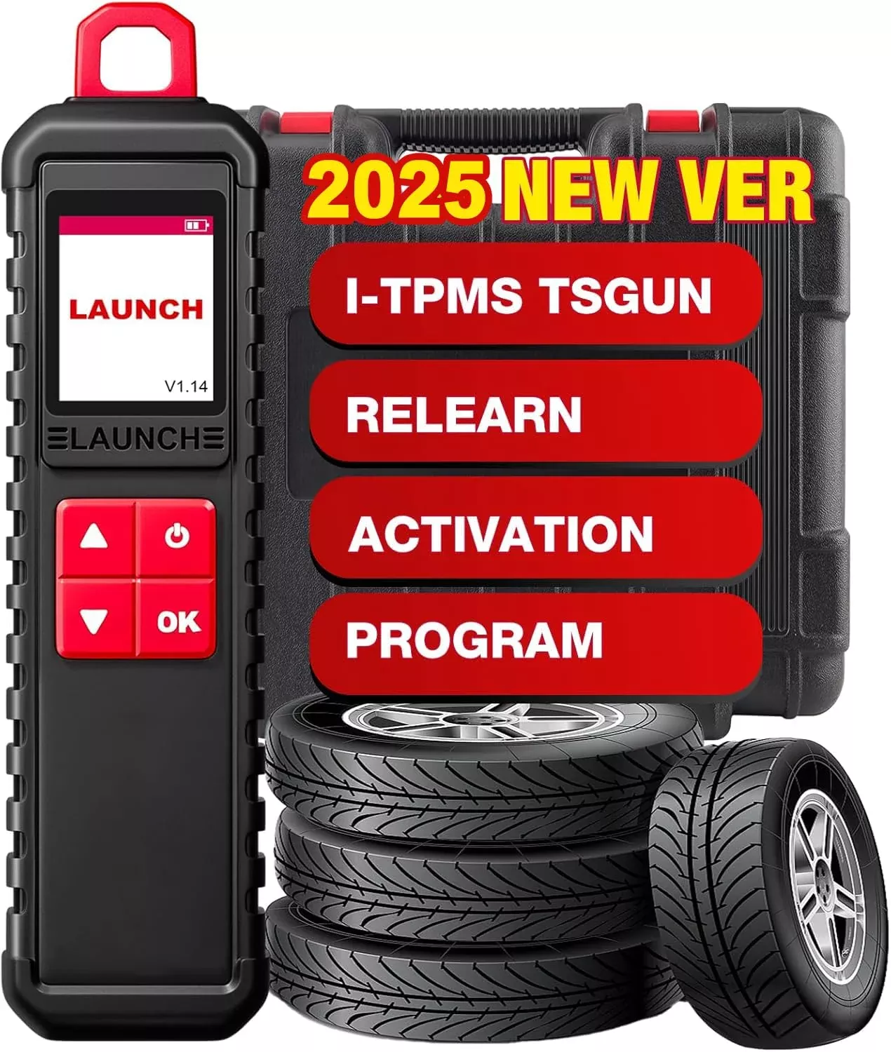LAUNCH X-431 TSGUN Tire Pressure Detector Tool – Relearn, Reset, Coding for TPMS Sensors, Android Compatible, TSGUN-NEW
