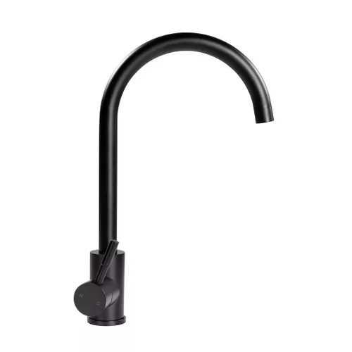 Lippert Comp Curved Gooseneck Faucet-black Matte 2021090601