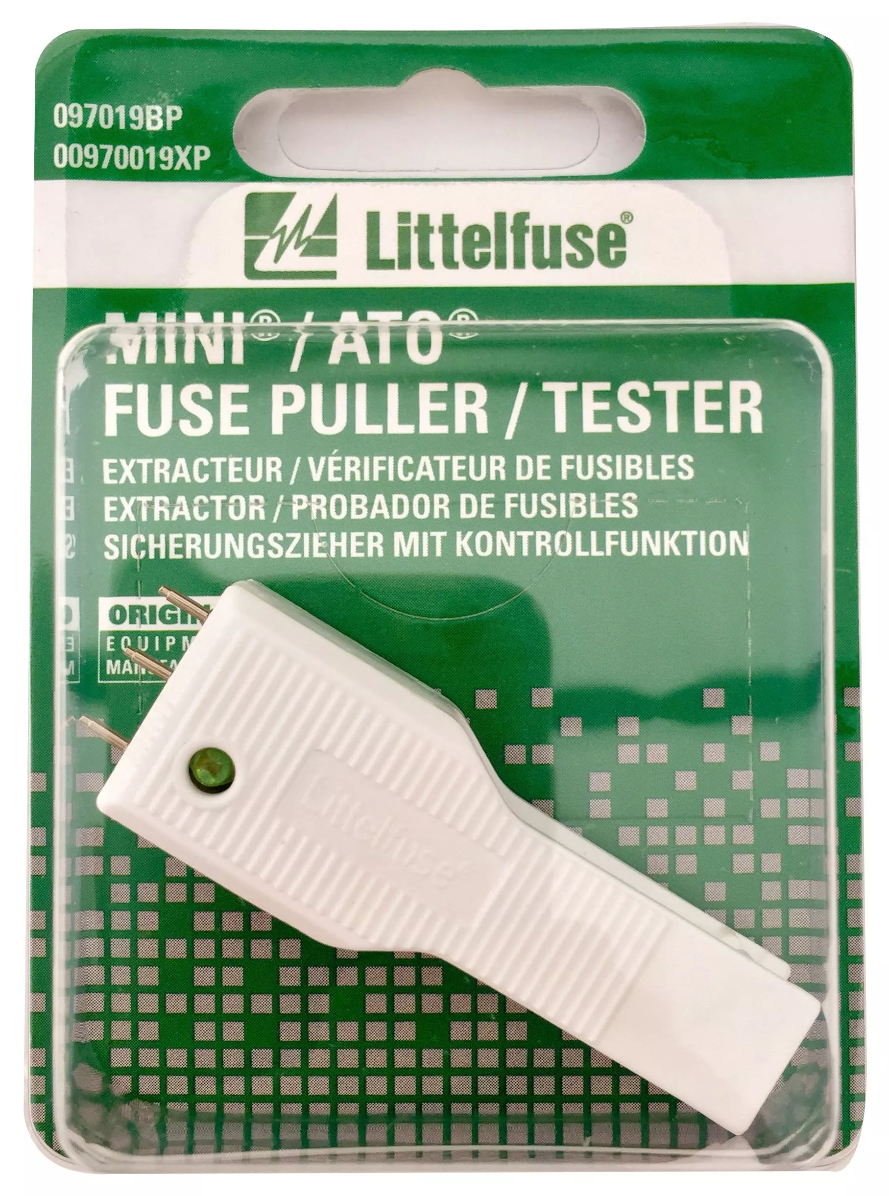 Littelfuse ATO Tester and Puller, Model 097019BP, Yellow Copper Tool
