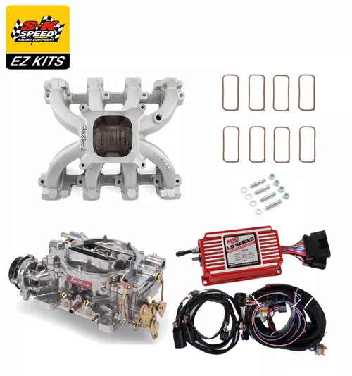 LS1 Carb Intake Kit - Edelbrock Victor Jr/MSD 6014 Ignition/Edelbrock 600 Carb