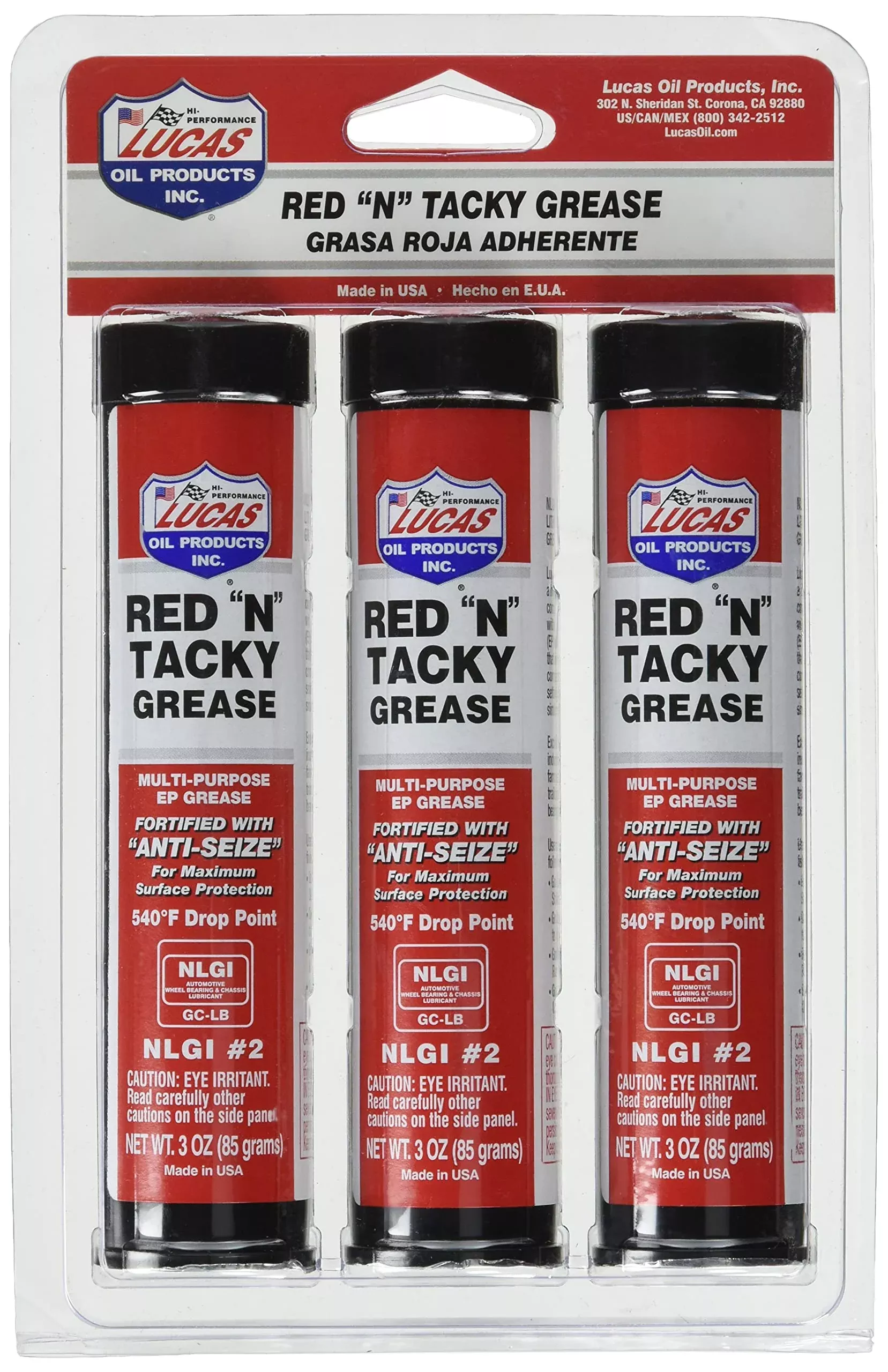 Lucas Oil 10318 Red N Tacky Grease Combo Pack – 3 Ounce, Plastic, No Size