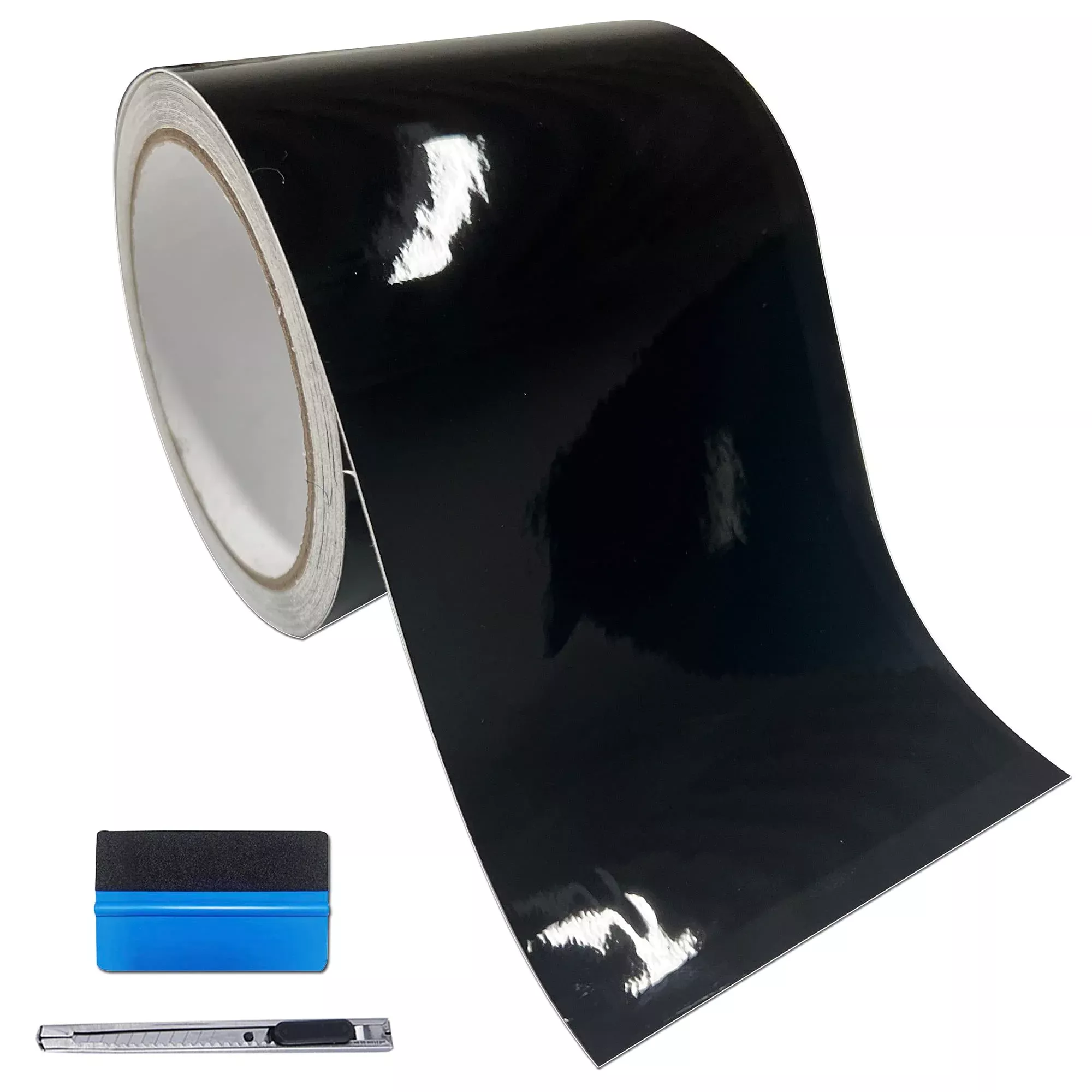 Lzlrun Free Tool Kit High Gloss Vinyl Wrap Kit For Black Out Chrome Delete Window Trim Door Trim (4Inches X 30Feet)