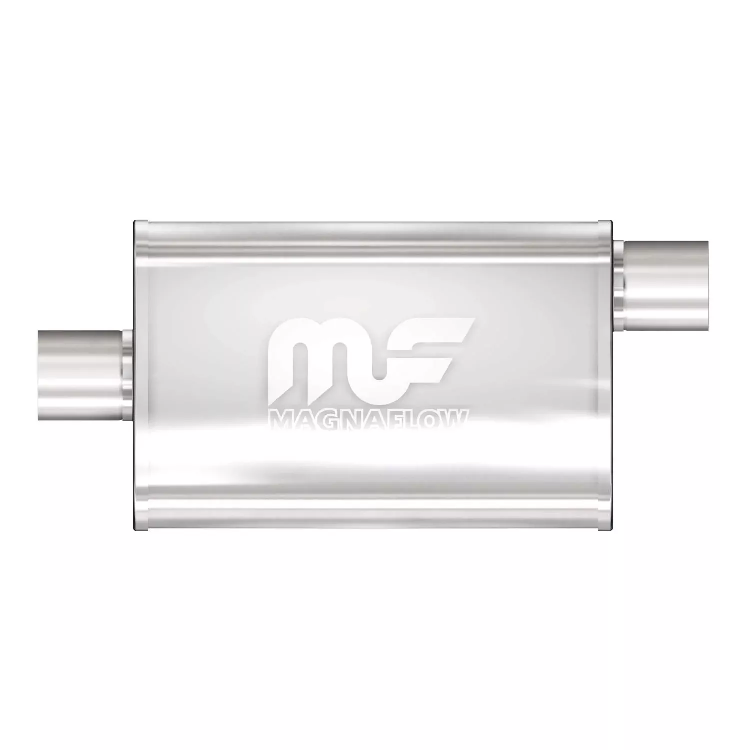 MagnaFlow Performance Exhaust Muffler 11226, 2.5″ Inlet/Outlet, Oval 4x9x14″, Stainless Steel, Satin Finish