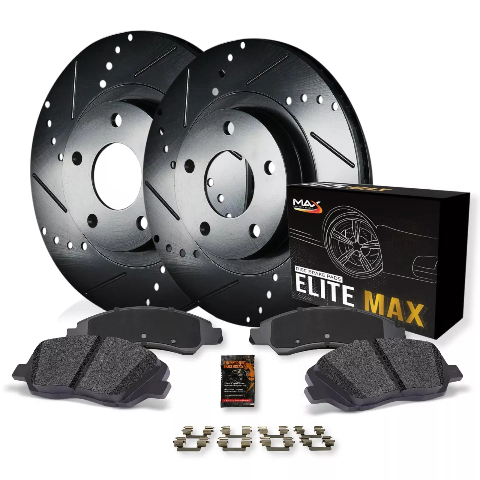 Max Advanced Brakes Rear Brake Kit For 2006-2010 2011 2012 2013 2014 2015 Honda Civic Acura Csx Ilx With Rear Disc Replacement Drilled Slotted Black Coated Disc Brake Rotors And Ceramic Brake Pads