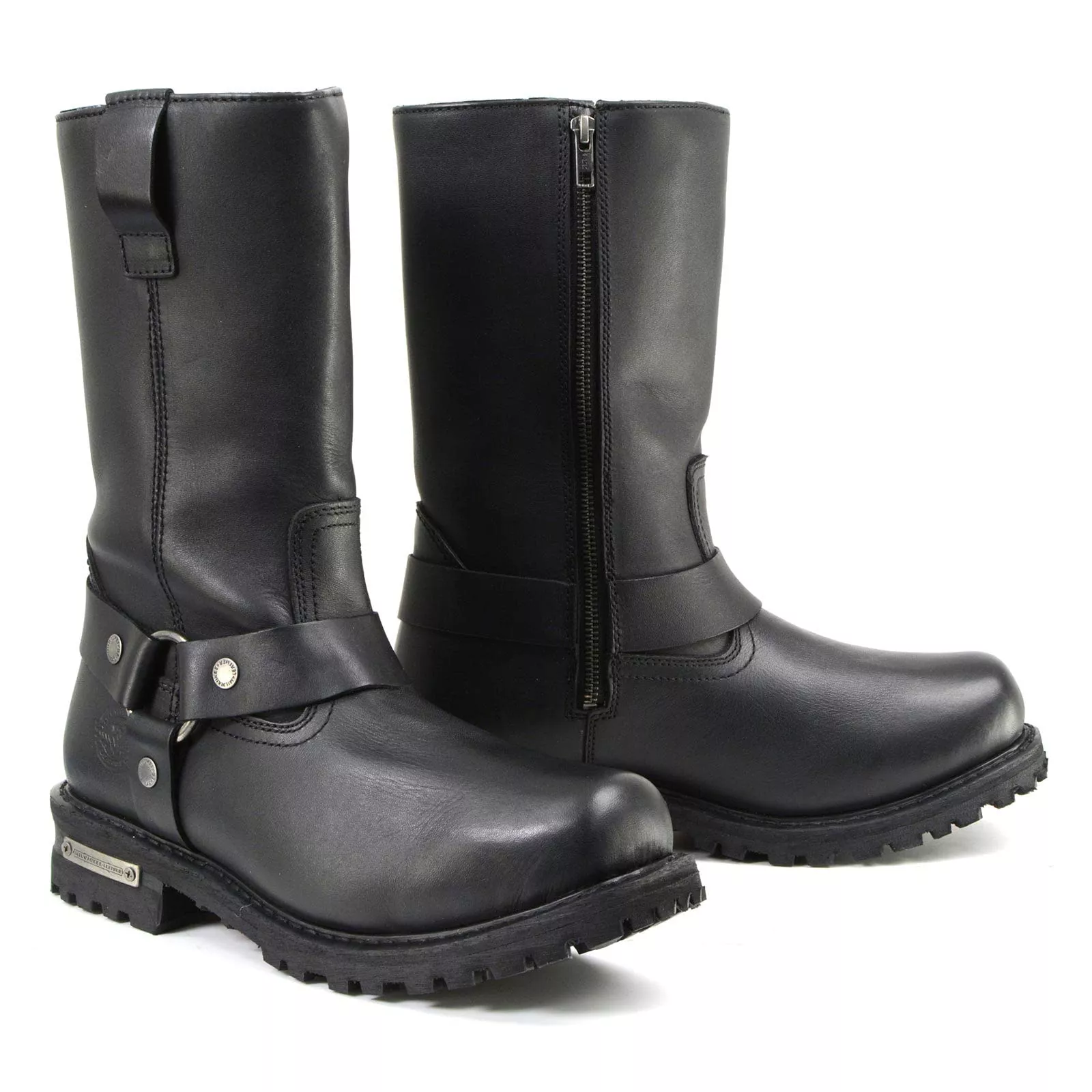 Milwaukee Leather Mbm9061Wp Men’S Black Leather11-Inch Wide Width Waterproof Harness Square Toe Boots - 11W