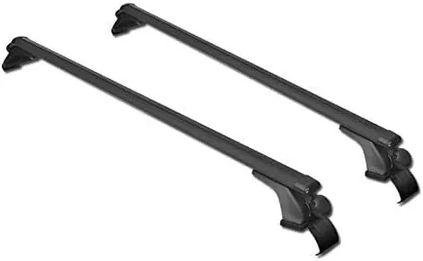 Mph Production 48′ (120Cm) Universal Fit Black Adjustable Aluminum Window Frame Roof Rack Cross Bars Cargo Carrier With 3 Pairs Of Mounting Clamps (2 Pcs)