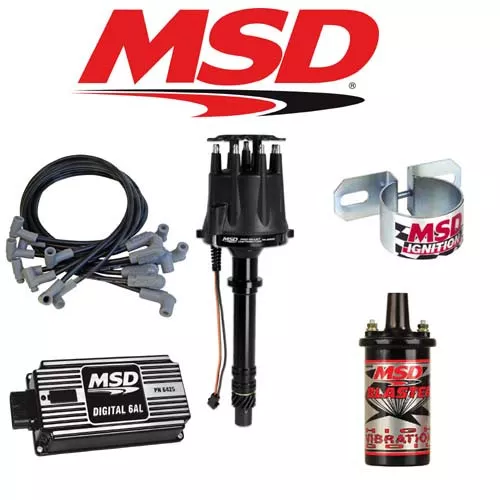 MSD 90003 BLACK Ignition Kit - Digital 6AL/Distributor/Wires/Coil/Bracket SBC