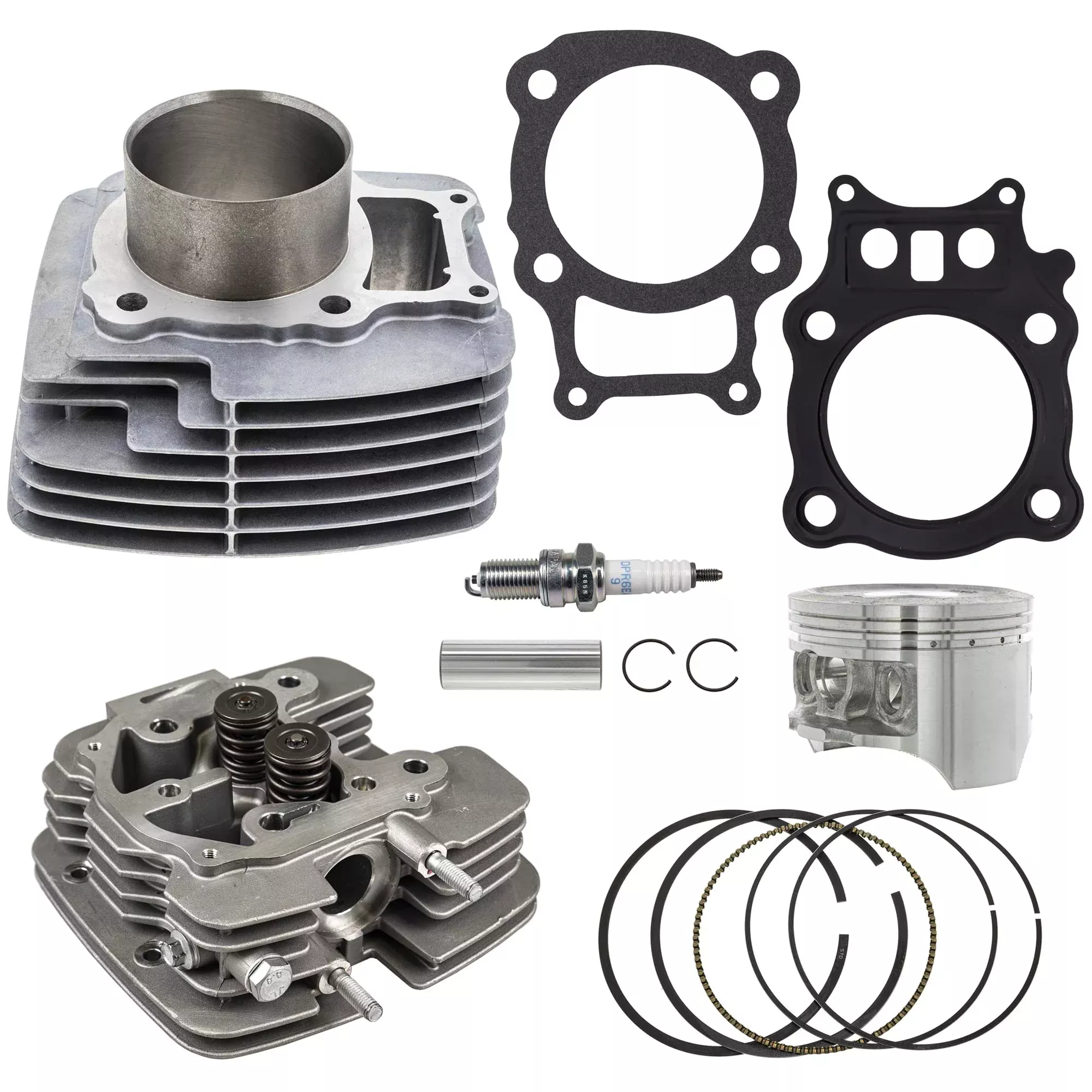 NICHE Cylinder Head Piston Gasket Kit for Honda Rancher TRX350, Gray, OEM Replacement 12100-HN5-670, 98069-57916