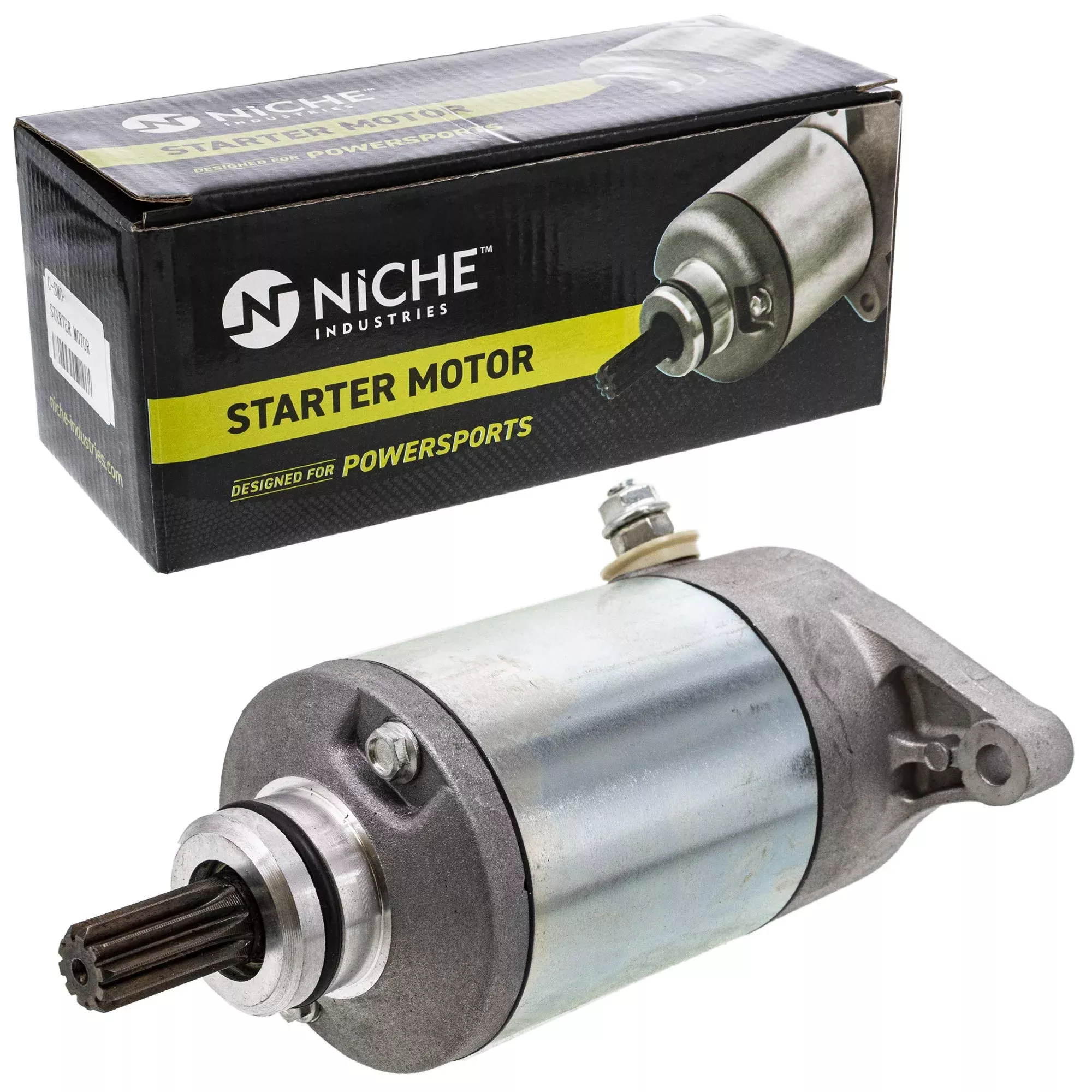 NICHE High Torque Starter Motor Assembly for Arctic Cat Suzuki QuadRunner 250 4WD, Model 519-CSM2269O, Gray, Metal