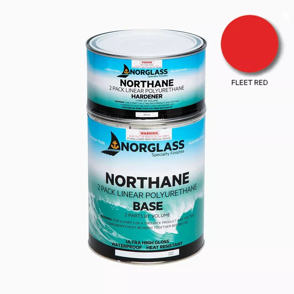 NORGLASS Northane Marine 2 Pack Linear Polyurethane 500ml Fleet Red