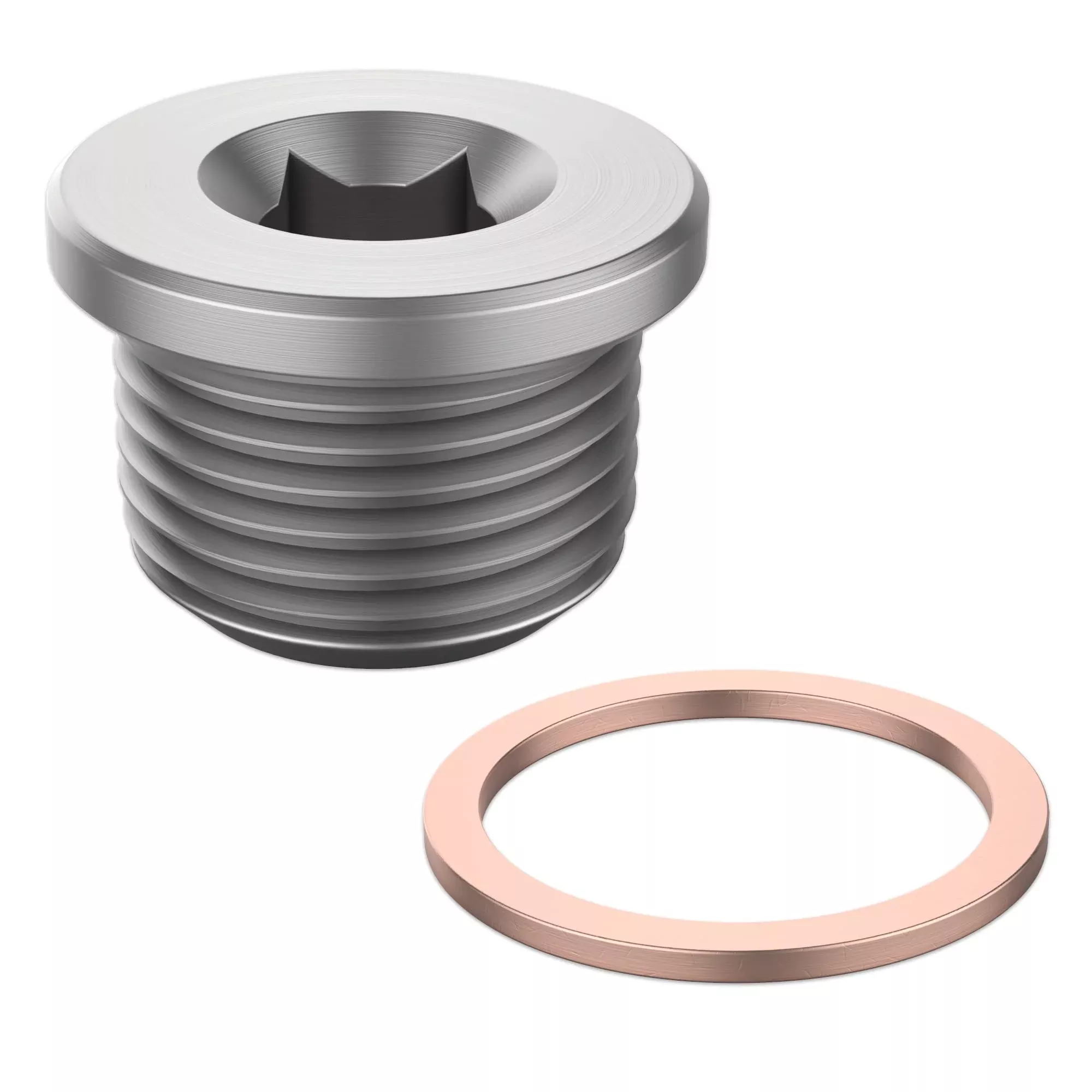 O2 Oxygen Sensor Plug Standard With Copper Washer M18 X 1.5 – Universal Fit With Inner Hex Head