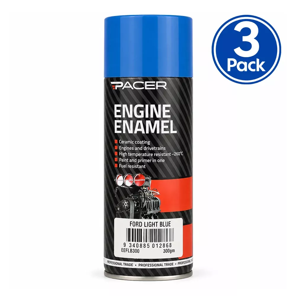 PACER Engine Enamel Ford Light Blue 300g Aerosol 3 Pack
