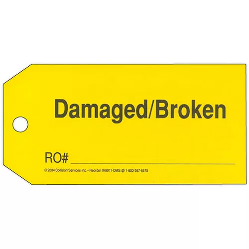 Parts Tags - Damaged/Broken Parts (Yellow)