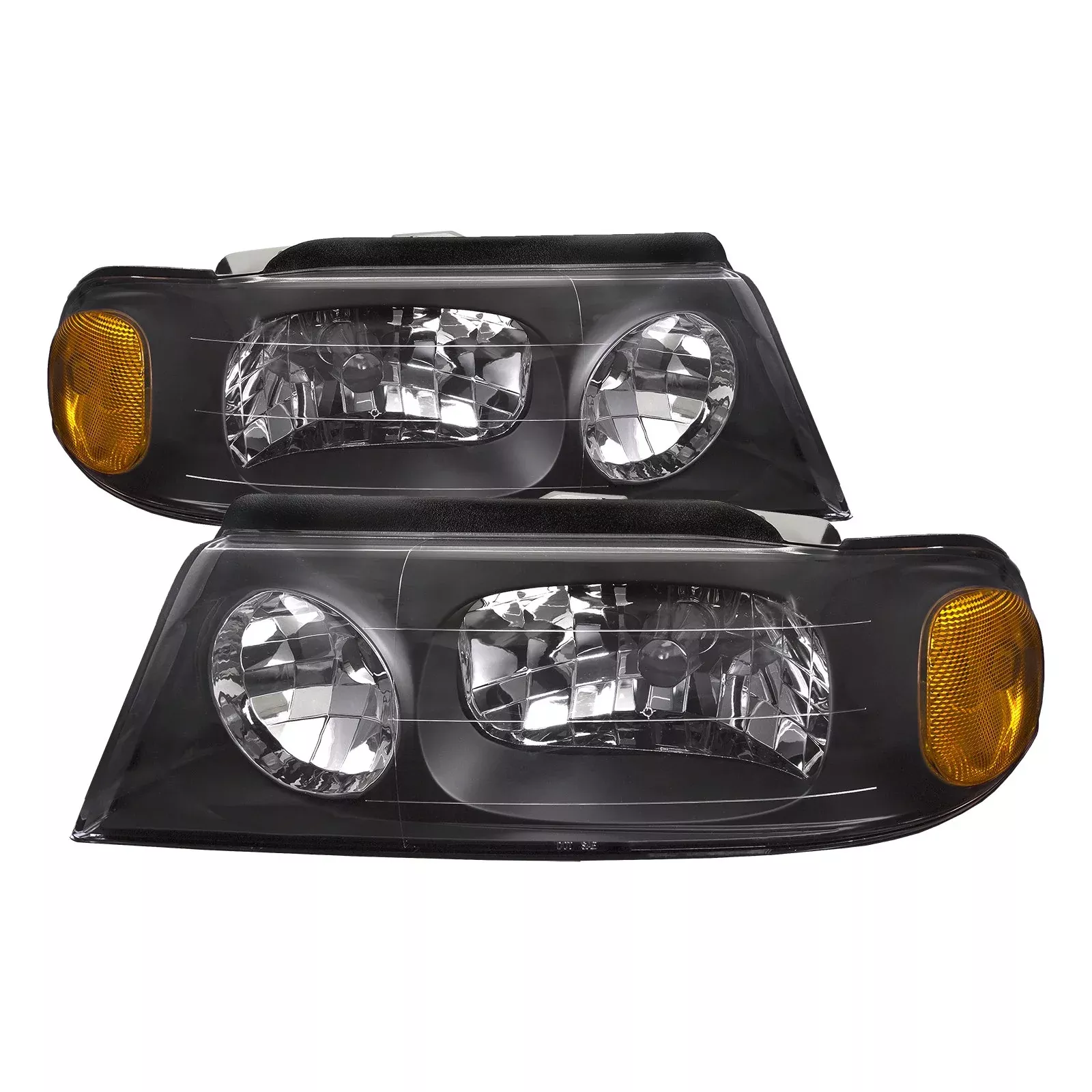 PERDE Headlights Assembly for 1998-2002 Lincoln Navigator, Black Housing, Model XL7Z13008BA/XL7Z13008AA, Original Style, Pair