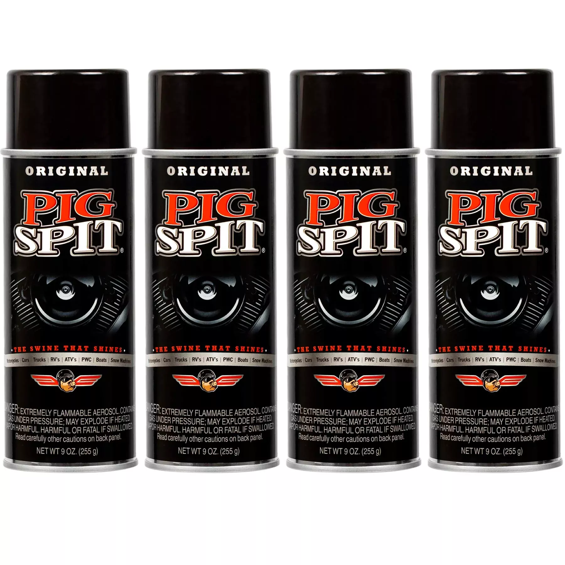 Pig Spit Original Multi-Purpose Cleaner for Motors & Trim, 9 oz, 4-Pack