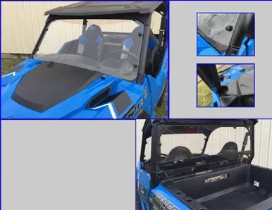 Polaris General 1000 Front & Rear Windshield Combo by EMP