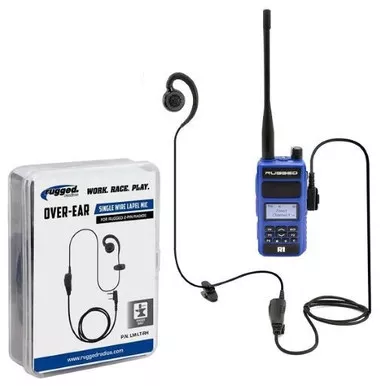 Polaris General Single Wire Ear Hook Lapel Mic for Rugged Handheld Radios by Rugged Radios