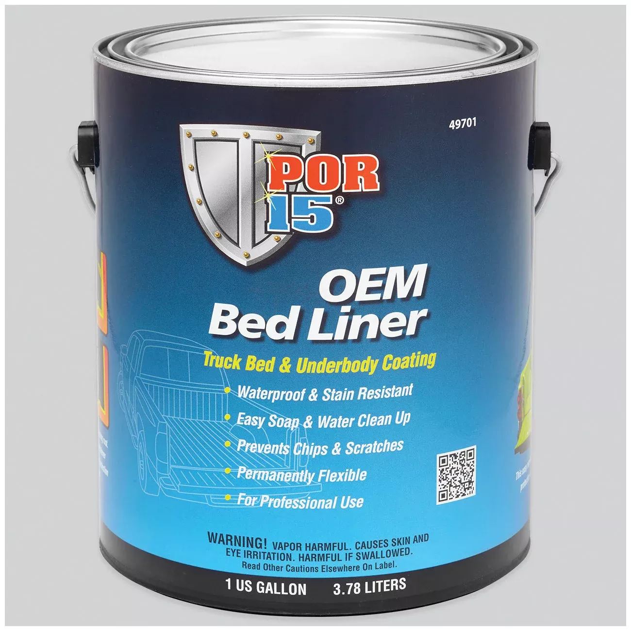 POR 15Â 49701 OEM Gloss Black Bedliner, Brush or Roller Application