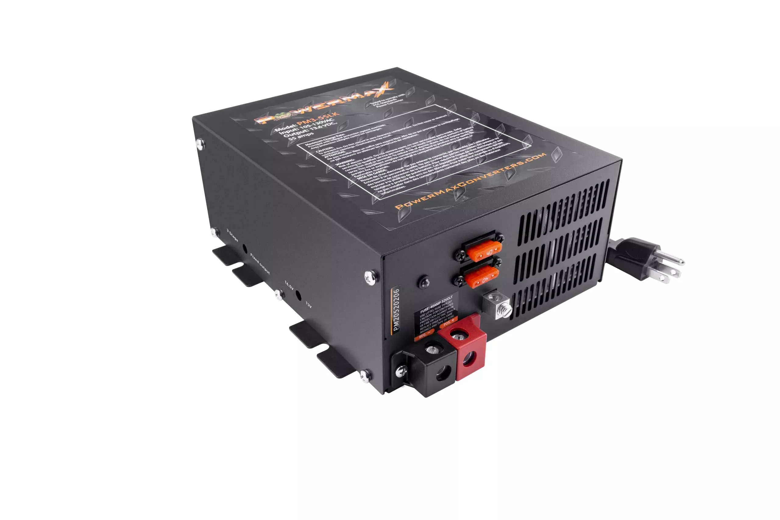 Powermax Pm3-55 Rv Power Converter | High-Performance 110 Volt To 12 Volt Dc Power Supply Charger W/ 55 Amp Capacity | Ideal For Efficient & Reliable Power Management In Recreational Vehicles