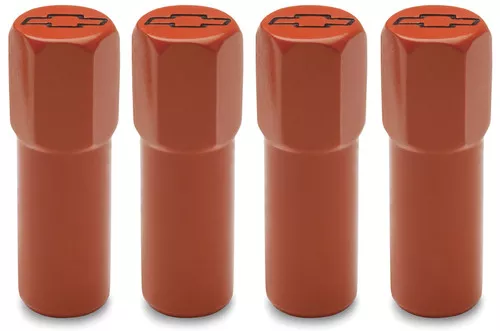 Proform 141-601 Orange Valve Cover Mini Nuts Set of 4 - 1/4"-20 Chevy Bowtie