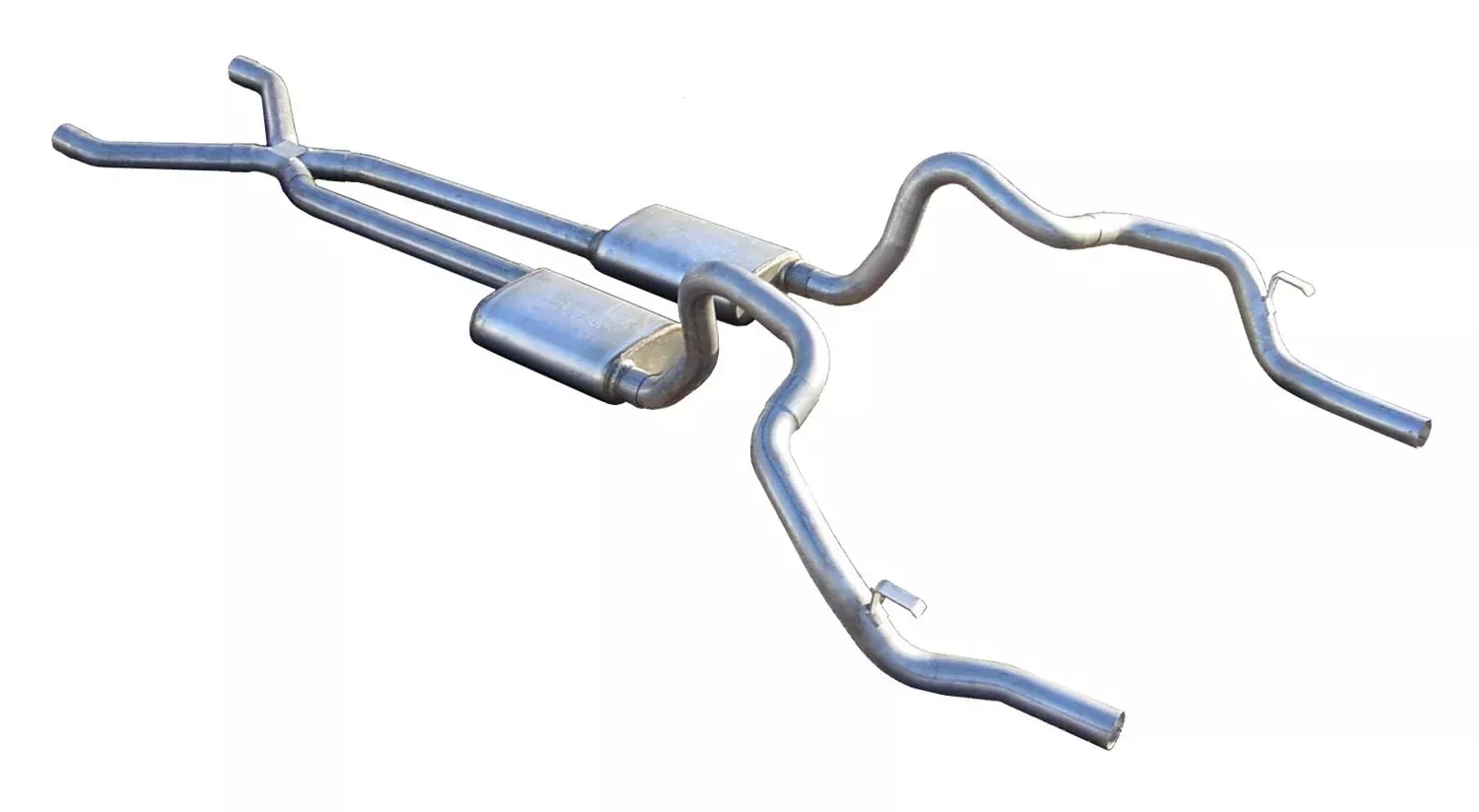 Pypes Performance Exhaust X-F 2.5" Rear Exit Exhaust System, Stainless Steel, Model SGF11S, Silver Finish